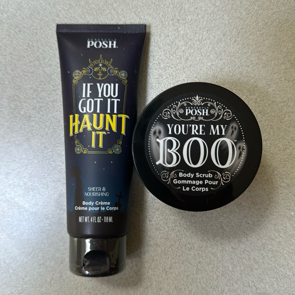 “Spooky Posh” Duo by Perfectly Posh Body creme and body scrub